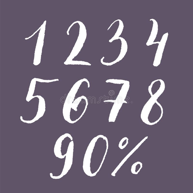 Hand-lettering Set of Numbers. Stock Vector - Illustration of numbers