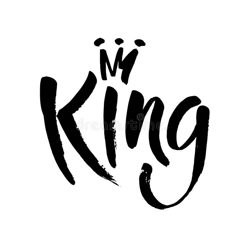 Hand Lettering . Word King and Crown Isolated on White Background Stock  Vector - Illustration of element, banner: 114232992