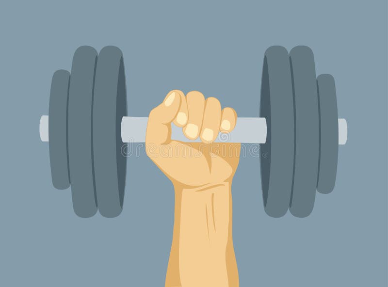 Hand with dumbbell