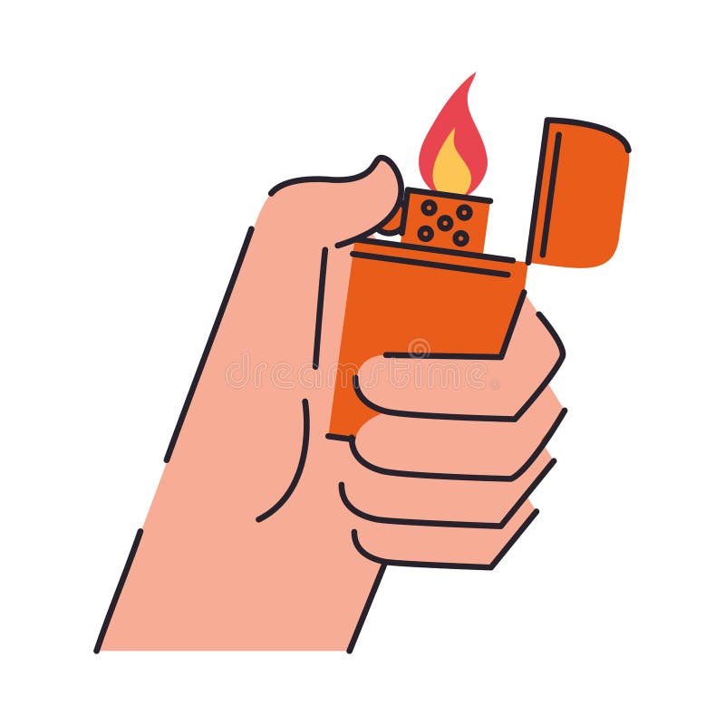 Hand with lighter stock vector. Illustration of isolated 261005344