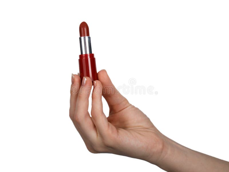 Hand with lipstick