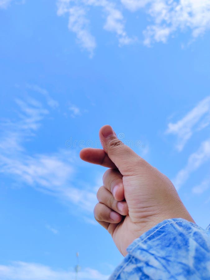 Hand Love And Blue Sky Stock Image. Image Of Hand, Clouds - 227350385