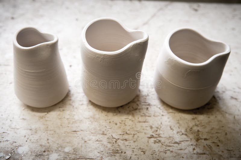 Hand Made Ceramic Pots in the Studio Stock Photo Image of studio