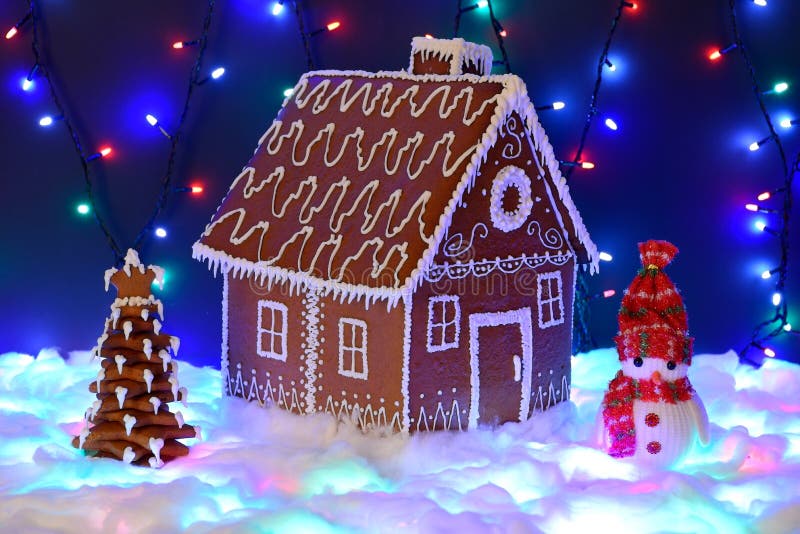 The Hand-made Eatable Gingerbread House, Snowman, Snow Decoration ...