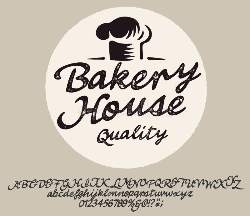Hand Made Bakery Font Custom Handwritten Alphabet Stock Vector ...