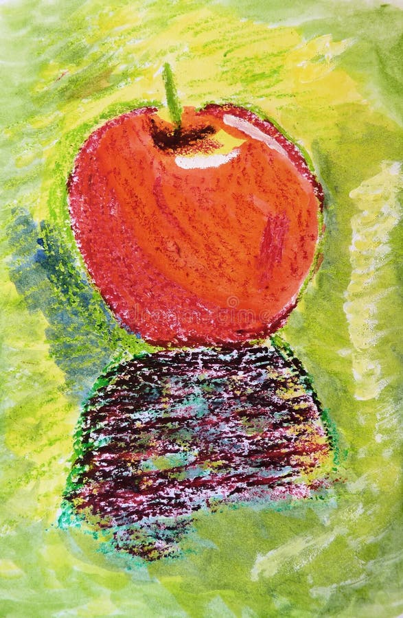 Hand painted Apple stock illustration. Illustration of apple 30263823