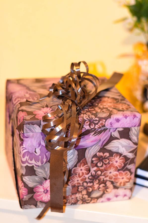 Hand made purple present royalty free stock image Hand made purple present royalty free stock image