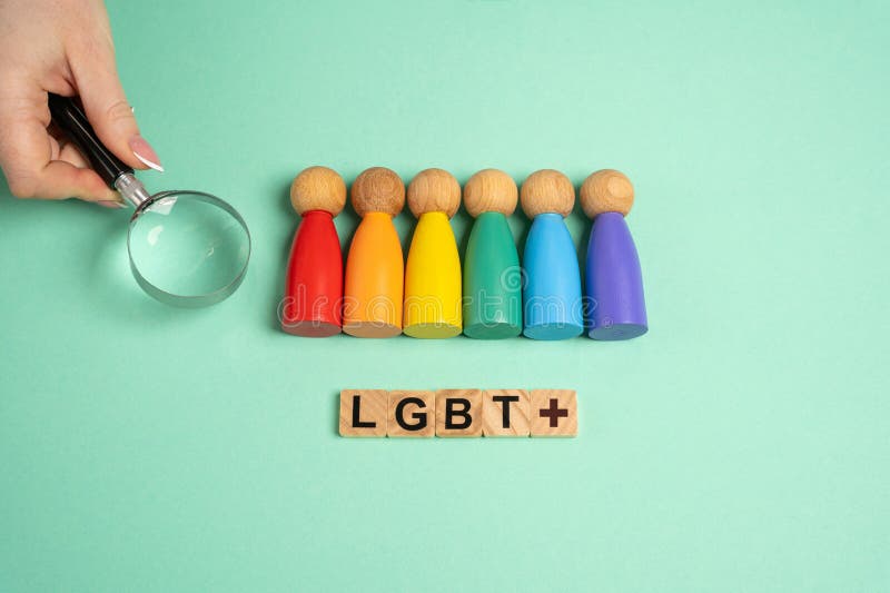 Find yourself in the list of sexual orientations. Self-identification, exploring sexual orientations. Wooden blocks stock photography