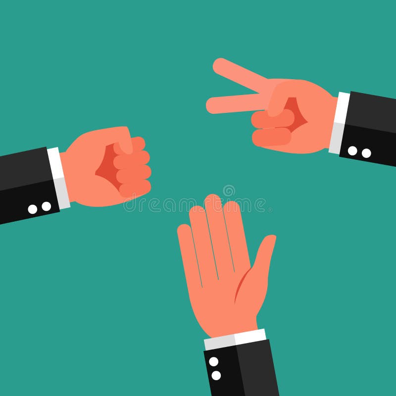 Hand Make Rock Scissors Paper Stock Vector Illustration of cartoon