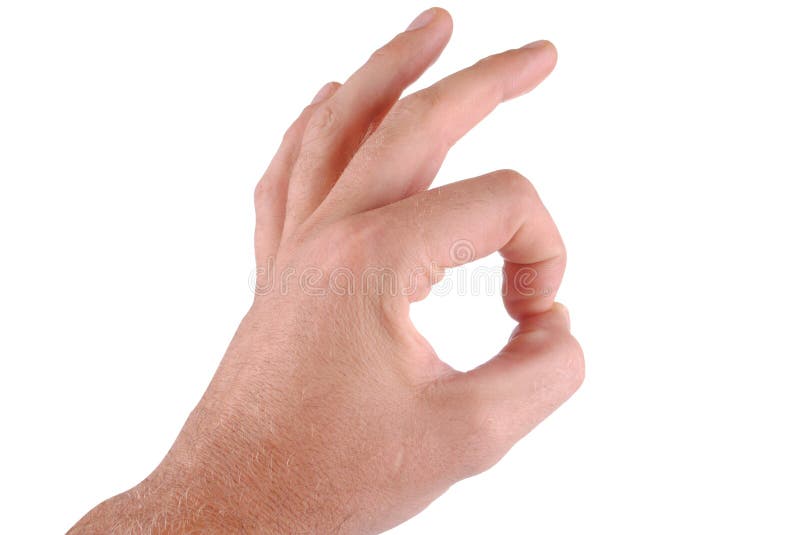 Hand makes ok sign