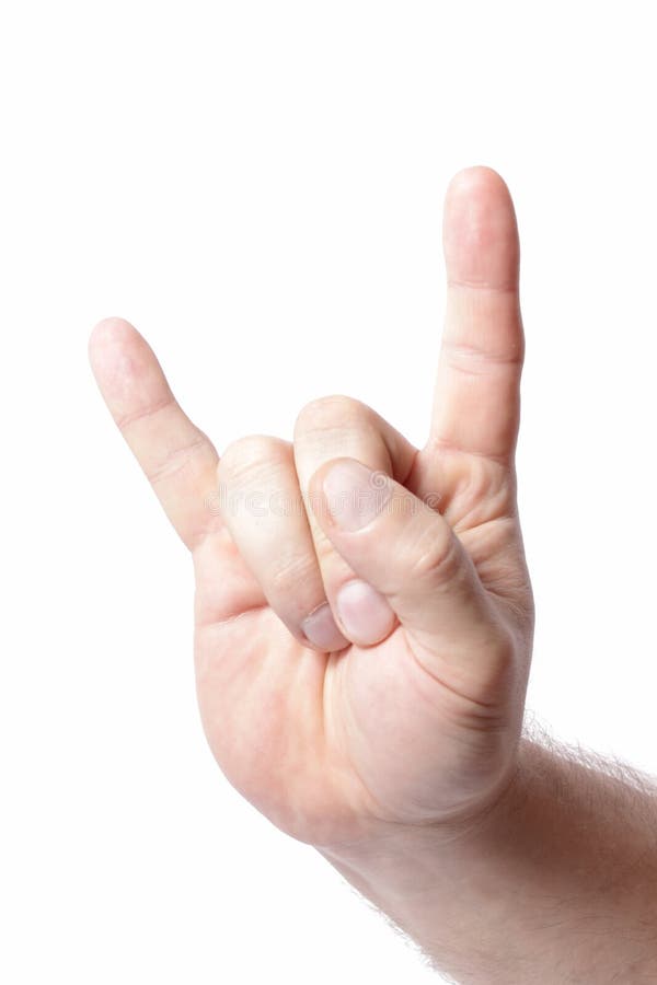 Hand Making the Heavy Metal Gesture. Stock Photo Image of thumbs