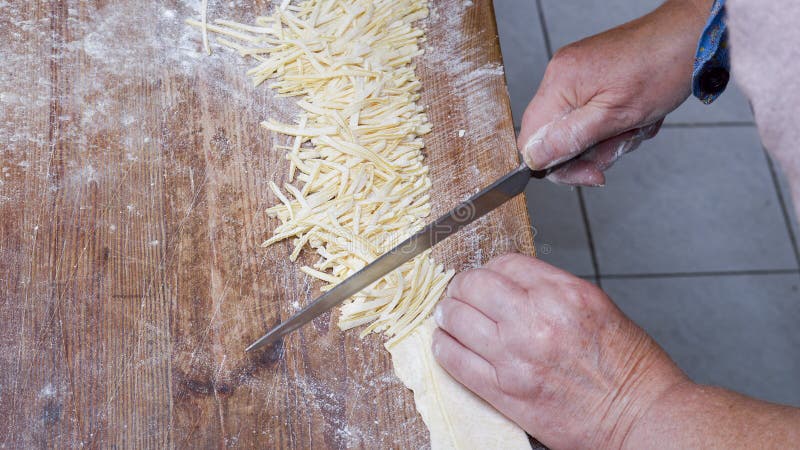 Hand making pasta