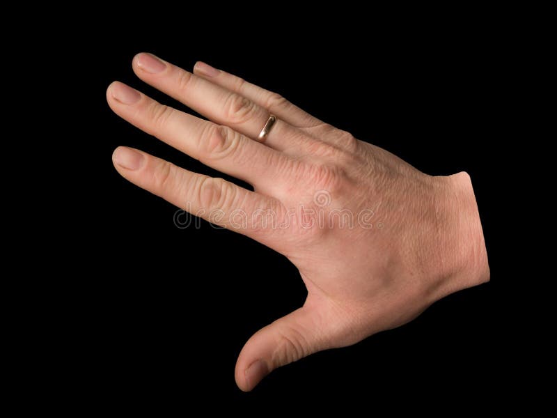 Hand man s on a black background