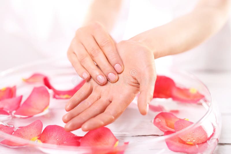 Hand massage oil stock image Hand massage oil stock image