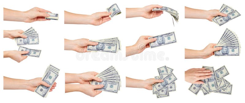 Hand med pappers- US dollar, amerikansk kassa, uppsättningen och samlingen fotografering för bildbyråer Hand med pappers- US dollar, amerikansk kassa, uppsättningen och samlingen fotografering för bildbyråer