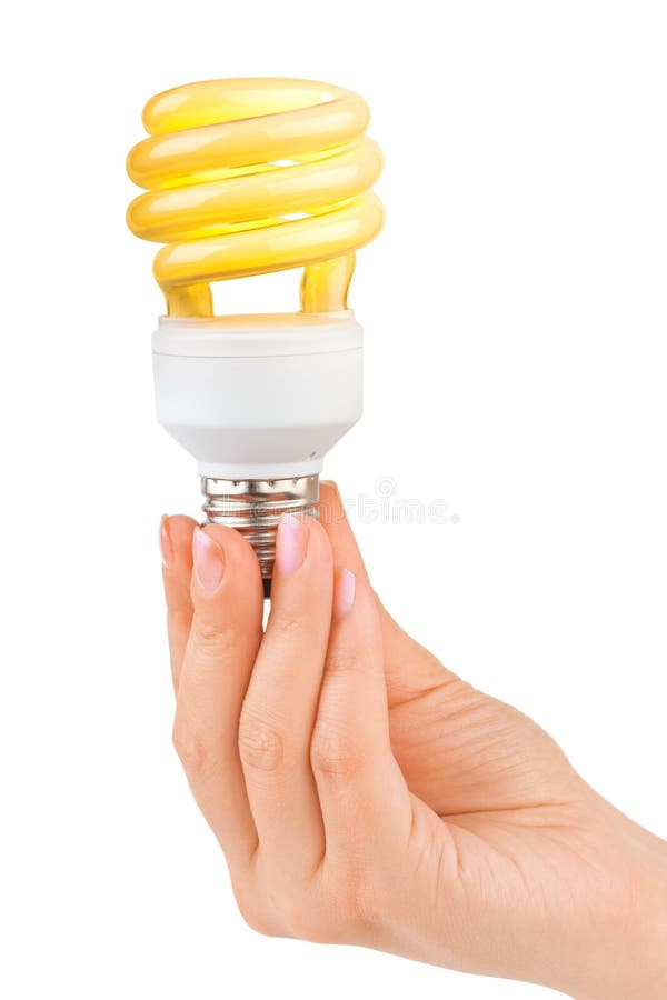 Hand mit Beleuchtunglampe stockbild Hand mit Beleuchtunglampe stockbild