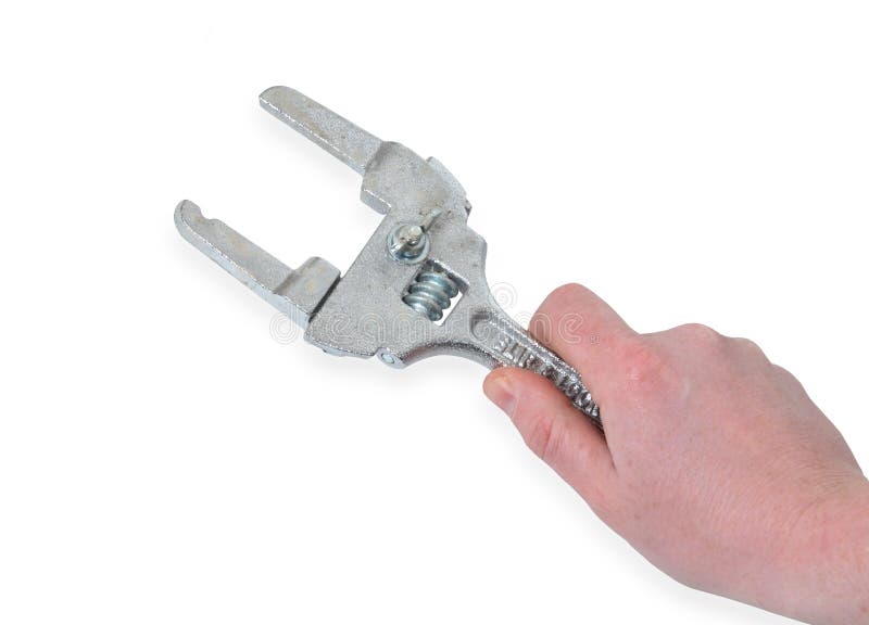 Hand mit Rohrschlüssel stockfoto Hand mit Rohrschlüssel stockfoto