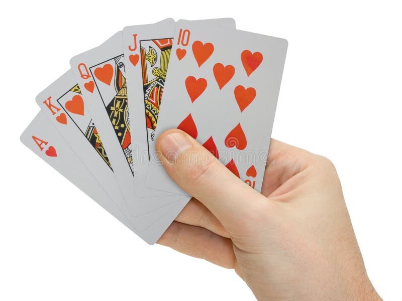 Hand mit Spielkarten stockbild Hand mit Spielkarten stockbild