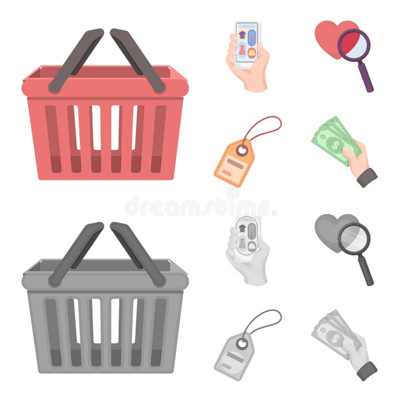 Hand, mobiele telefoon, online opslag en ander materiaal Pictogrammen van de elektronische handel de vastgestelde inzameling in b vector illustratie Hand, mobiele telefoon, online opslag en ander materiaal Pictogrammen van de elektronische handel de vastgestelde inzameling in b vector illustratie