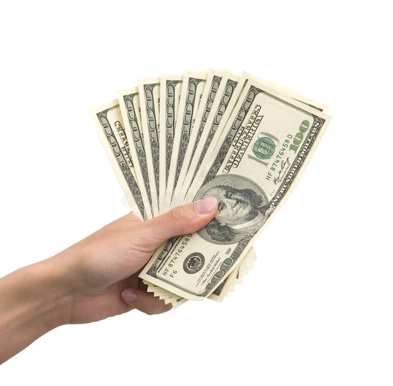 Hand with money stock image. Image of person, lottery 