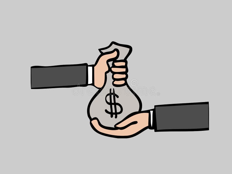 Hand money bag stock vector. Image of dollar, illustration 39692077