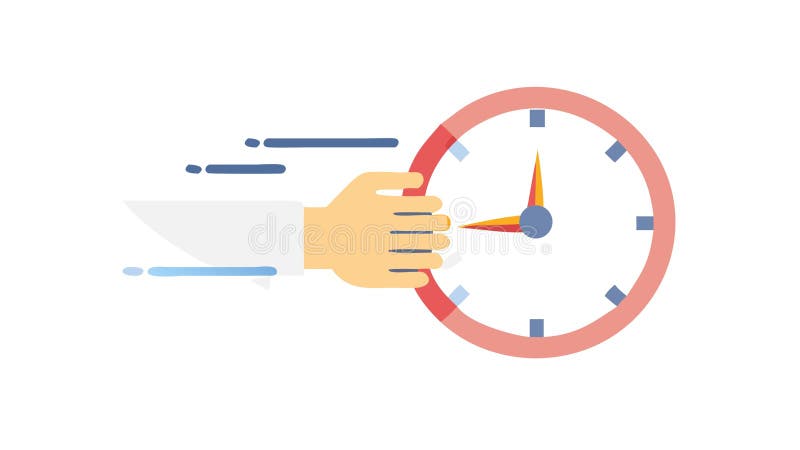Hand Offering Clock Icon for Services, vector design Generative AI royalty free illustration