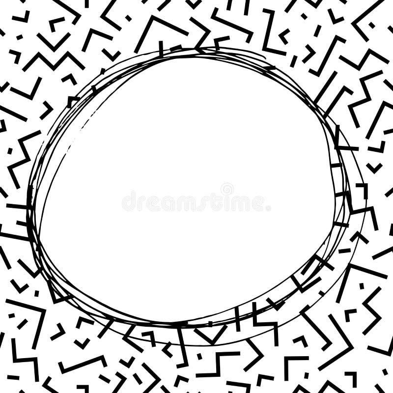 Hand om kader in de stijl die van Memphis wordt getrokken Manier 80-jaren '90 stock illustratie Hand om kader in de stijl die van Memphis wordt getrokken Manier 80-jaren '90 stock illustratie