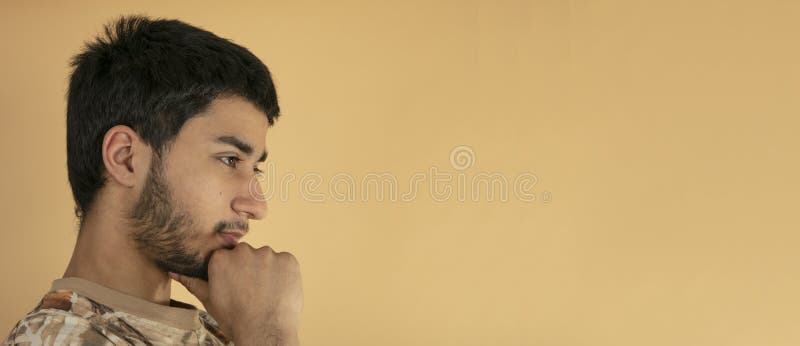 Hand op kin stock foto Hand op kin stock foto