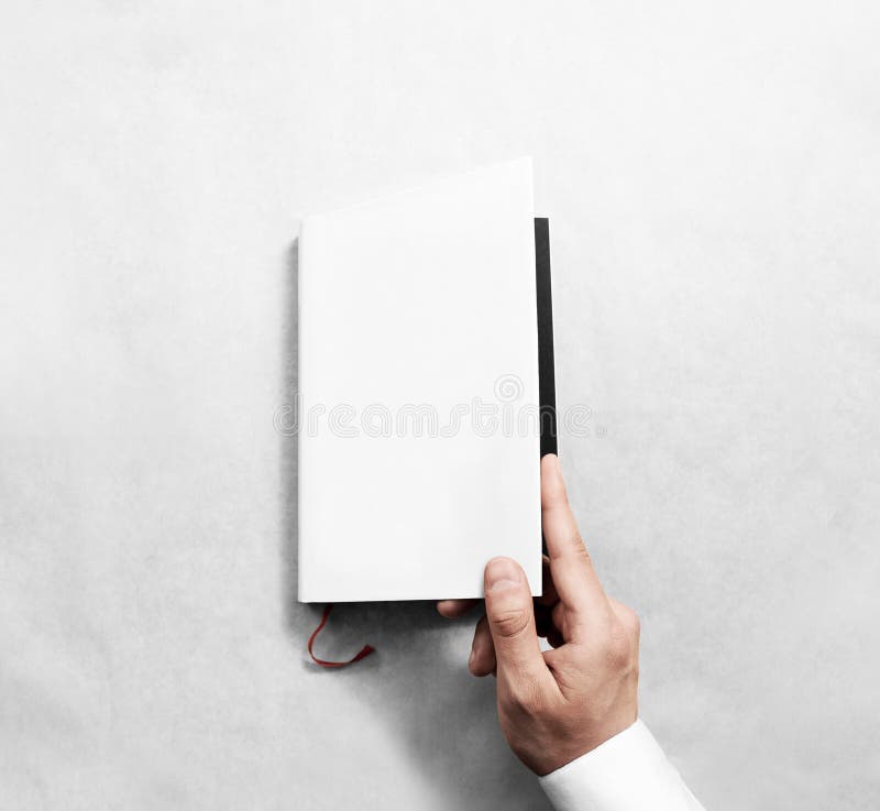 Download Hand Opening Blank White Book Cover Mockup Template. Stock ...