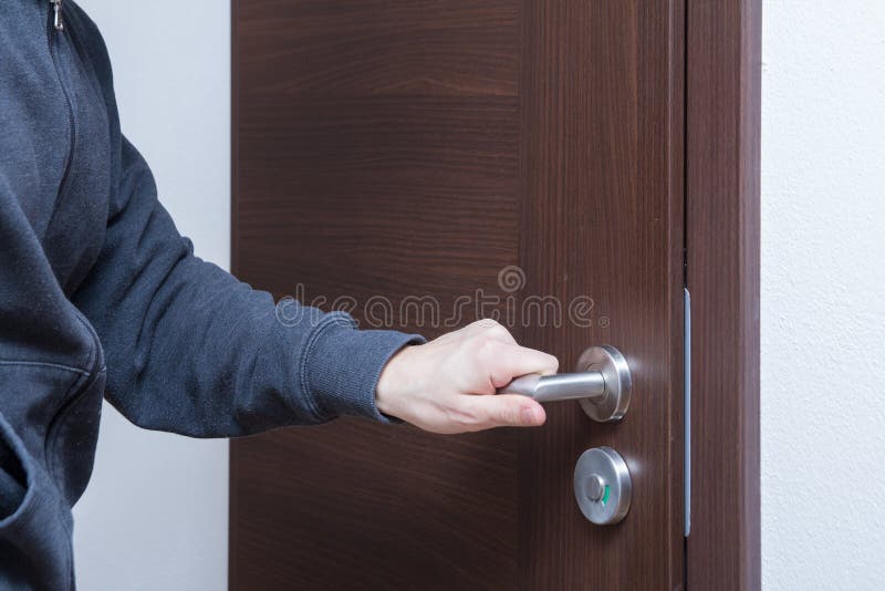 Hand opening door stock photo. Image of accessibility 87848458