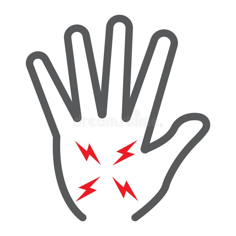 Hand Pain Line Icon, Body and Pain, Arm Ache Sign, Vector Graphics, a Linear Pattern on a White