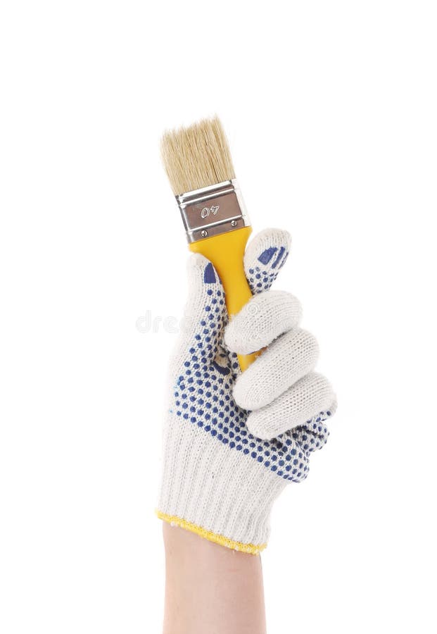 Hand with paint brush. stock photo. Image of beautiful 40503652
