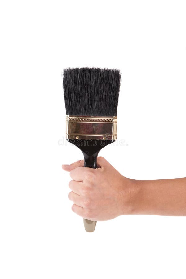 Paint Brush & Hand stock photo. Image of pastel, brush 19002742
