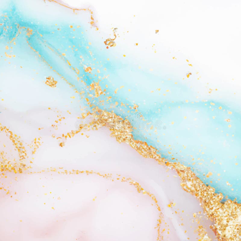 Hand Painted Alcohol Ink Background with Gold Glitter Stock Vector Illustration of stylish