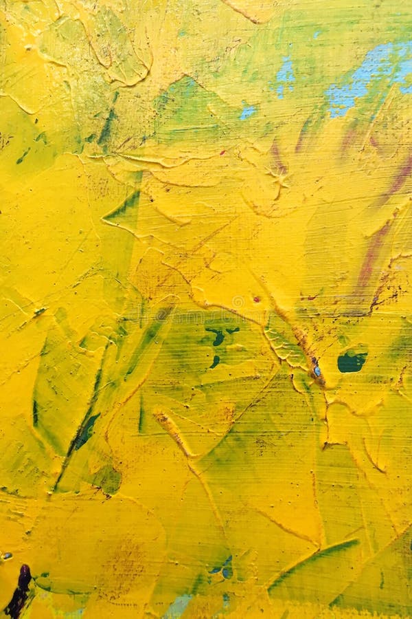 Hand Painted Bright Yellow Canvas for Background Stock Image Image of