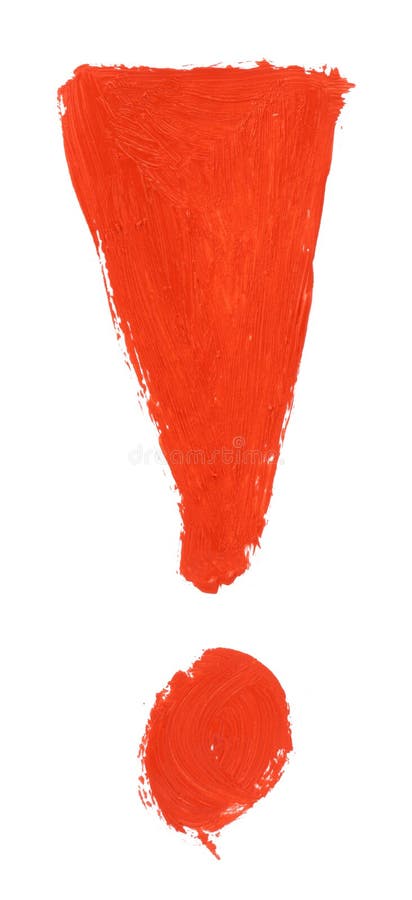 Hand painted exclamation mark stock images