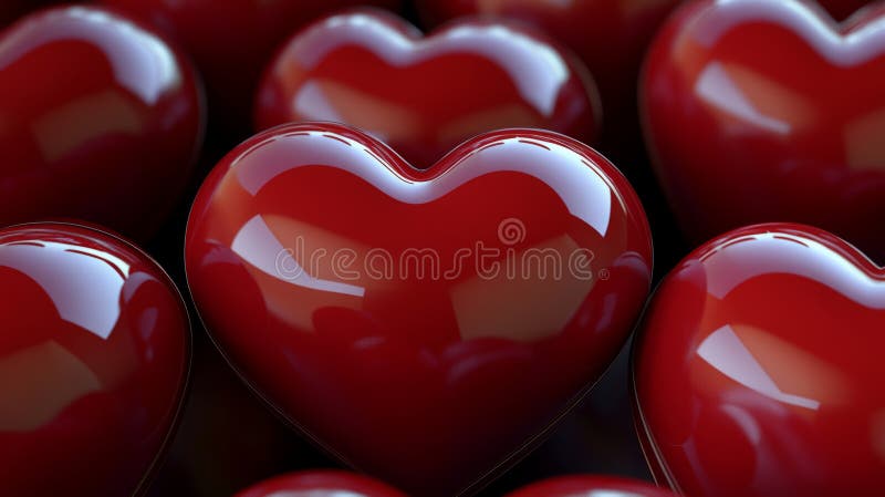 Hand-Painted Monochrome Red Hearts for Creative Backgrounds and Projects royalty free stock photos