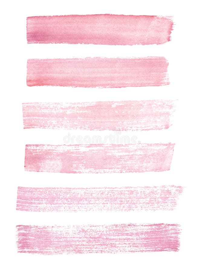 Hand Painted Pink Watercolor Grunge Brush Strokes Stock Illustration ...