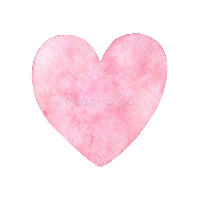 Download Hand Painted Pink Watercolor Heart Illustration Isolated ...