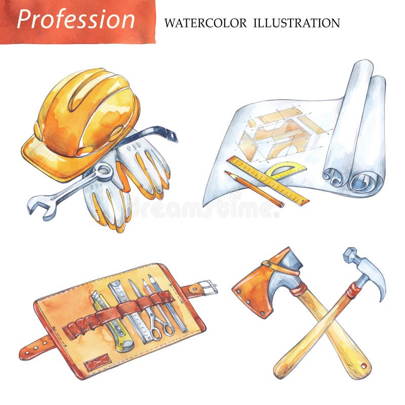 Vector illustration set of tools and materials for creativity and