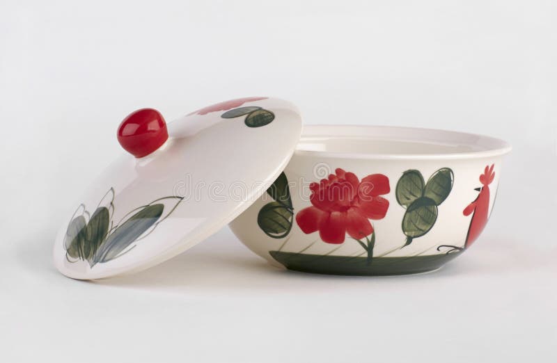 Hand Painted Soup Bowl with Cover Stock Photo Image of handpaint