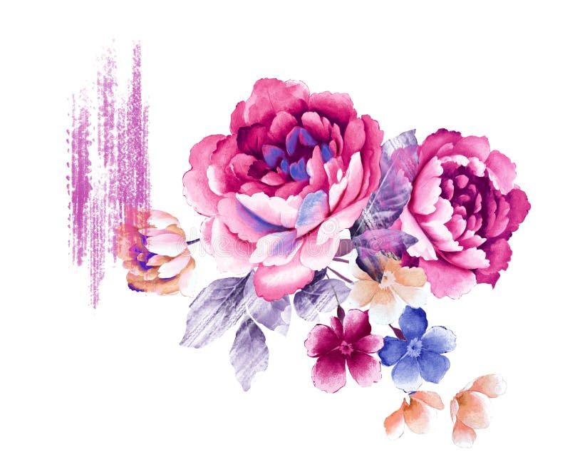 Flowers are full of romance, the leaves and flowers art design