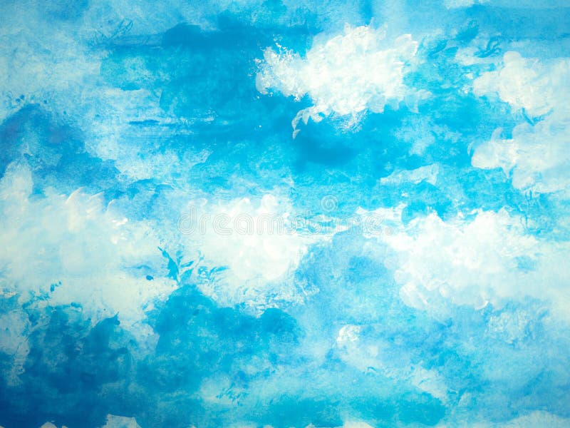 Hand Painted Watercolor Sky and Clouds, Abstract Watercolor Background