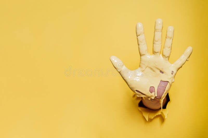 Hand making `five` sign royalty free stock photography Hand making `five` sign royalty free stock photography