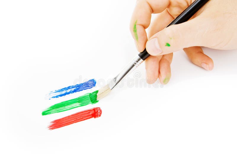 Hand Painting stock image. Image of canvas, blue, school 16474189