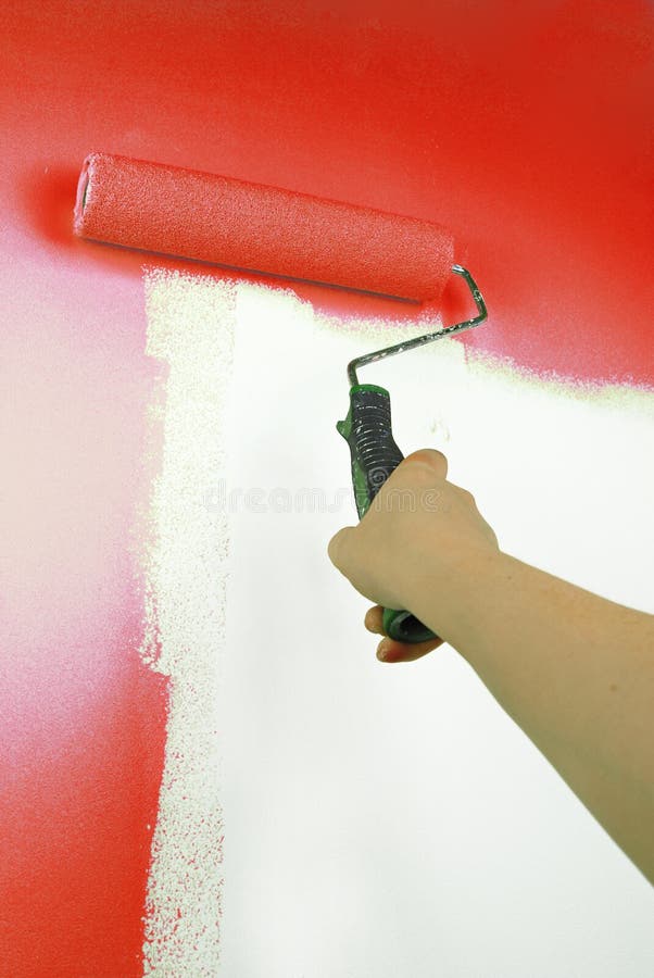 Hand Painting Wall in Green Stock Photo Image of hand, background