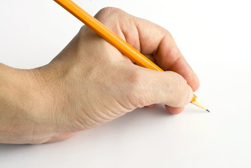 Hand with pencil stock image. Image of organizer, education - 12945003