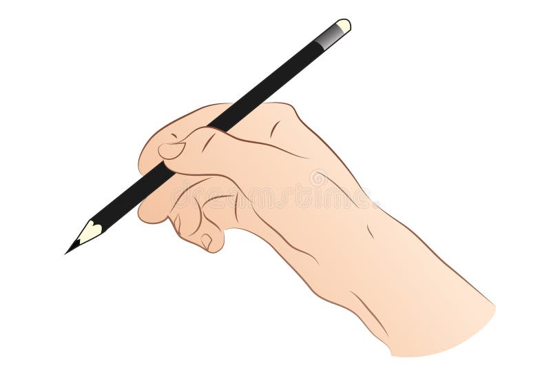 Hand with pencil vector illustration