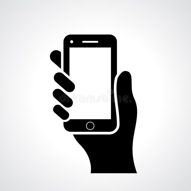 Mobile Phone in Hand Icon. Vector Stock Vector - Illustration of