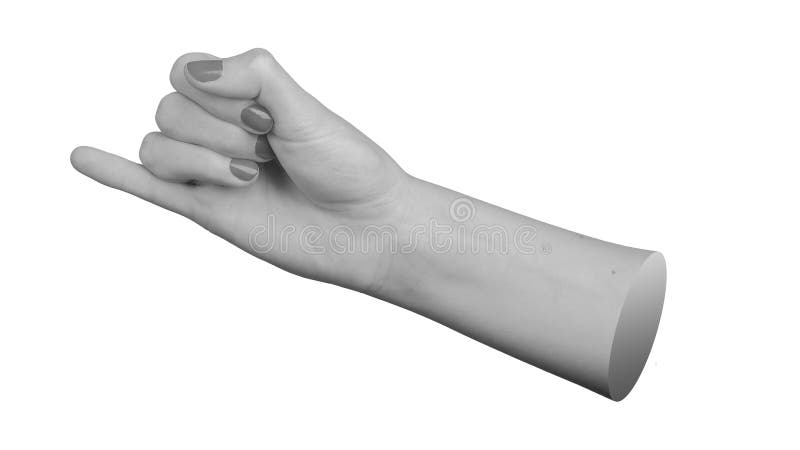 Hand with the pinky, little finger pointing aside, isolated on a white background royalty free stock image